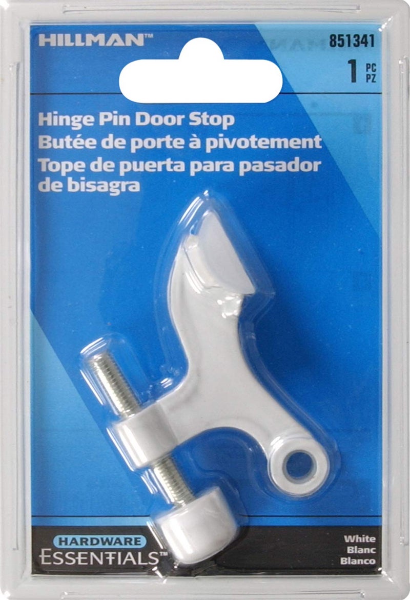 Hardware Essentials 851341 Hinge Pin Door Stops Solid and Hollow Doors White - Image 2
